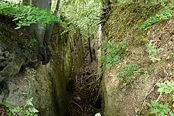 Malá Čertova zeď – průkop po odtěžené žíle