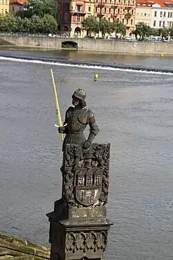 Socha Bruncvíka na Karlově mostě