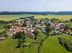 Letecký snímek obce