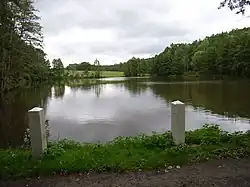 Nádrž Malý Jordán-vpravo vzadu přítok od nádrže Košín I.