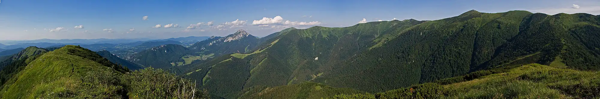 Krivánska Malá Fatra, Vrátna dolina z vrcholu Kraviarske