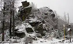 Malinská skála v zimě