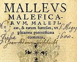 Titlepage from the book Malleus Maleficarum