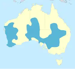 Modře vyznačená oblast výskytu modropláštníka modrofialového