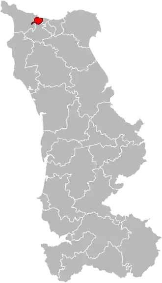 Kanton na mapě departementu Manche