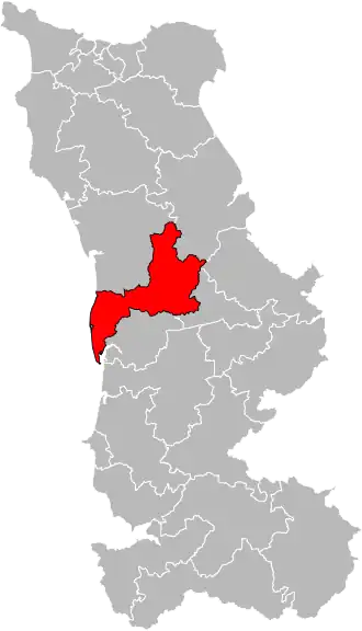 Kanton na mapě departementu Manche