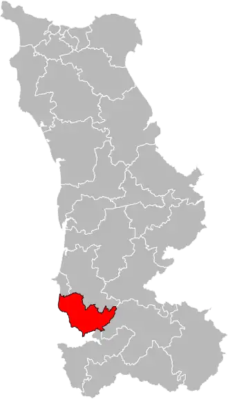 Kanton na mapě departementu Manche