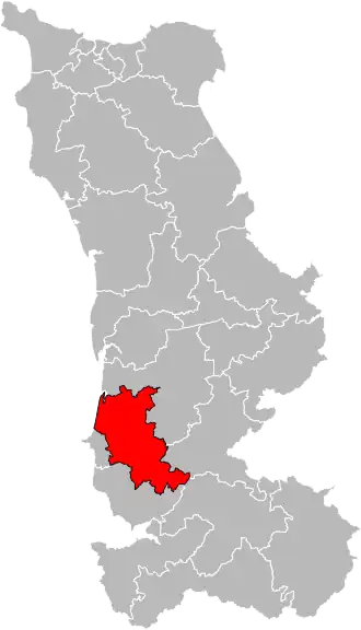 Kanton na mapě departementu Manche