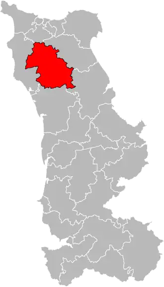 Kanton na mapě departementu Manche