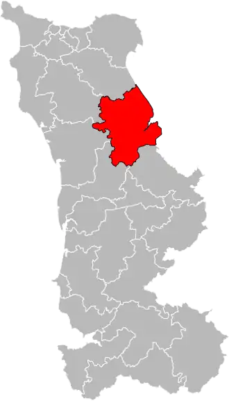 Kanton na mapě departementu Manche