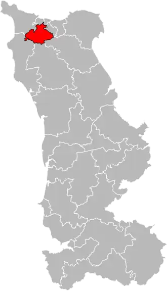 Kanton na mapě departementu Manche