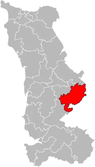 Kanton na mapě departementu Manche