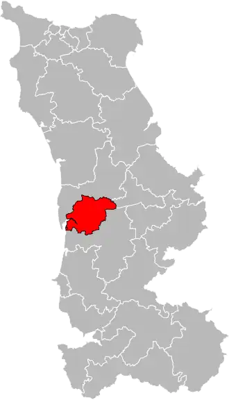 Kanton na mapě departementu Manche