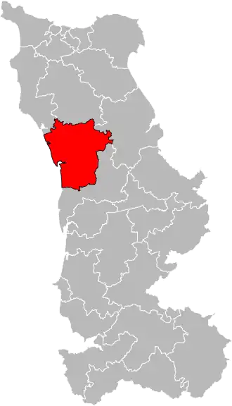 Kanton na mapě departementu Manche