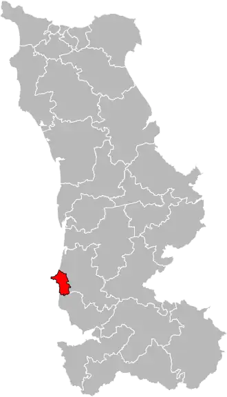 Kanton na mapě departementu Manche