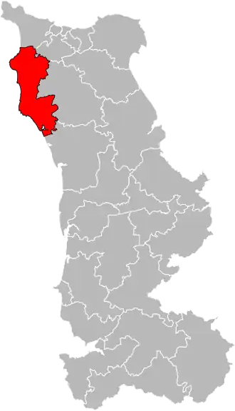 Kanton na mapě departementu Manche