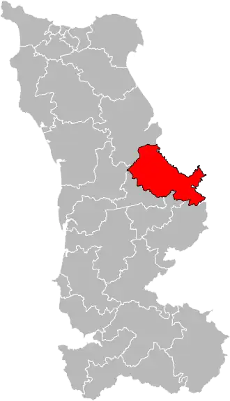 Kanton na mapě departementu Manche