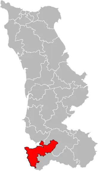 Kanton na mapě departementu Manche