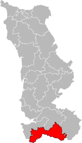 Kanton na mapě departementu Manche