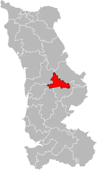 Kanton na mapě departementu Manche