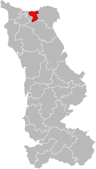 Kanton na mapě departementu Manche