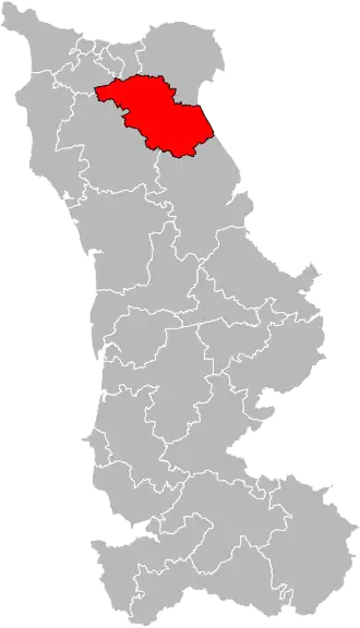 Kanton na mapě departementu Manche