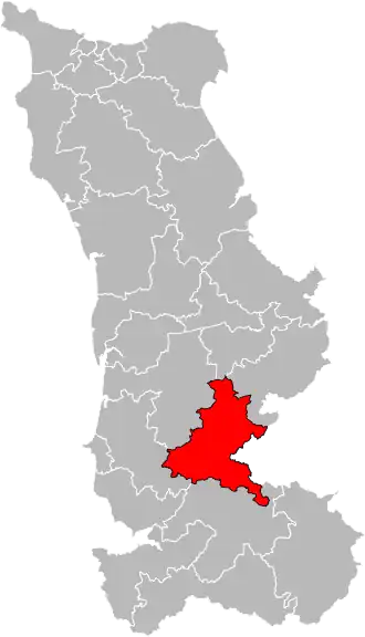 Kanton na mapě departementu Manche