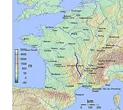 řeka na mapě Francie