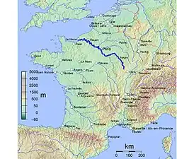 řeka na mapě Francie