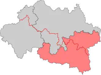 Arrondissement na mapě departementu Allier (žluté)