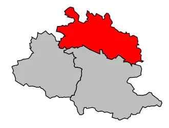 Arrondissement na mapě departementu Ariège