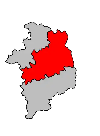 Arrondissement na mapě departementu Cher