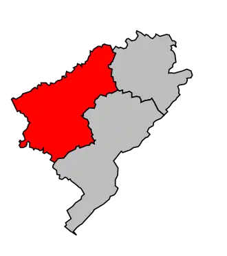 Arrondissement na mapě departementu Doubs