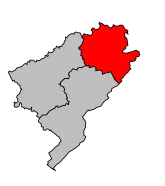 Arrondissement na mapě departementu Doubs