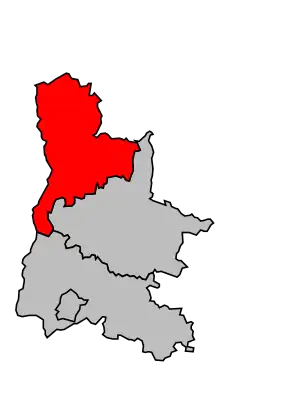Arrondissement na mapě departementu Drôme
