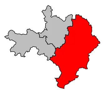 Arrondissement na mapě departementu Gard