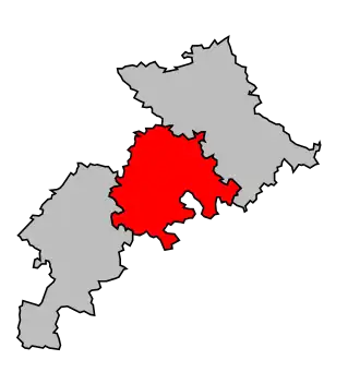 Arrondissement na mapě departementu Haute-Garonne