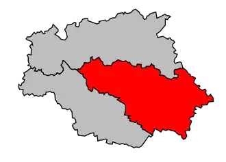 Arrondissement na mapě departementu Gers