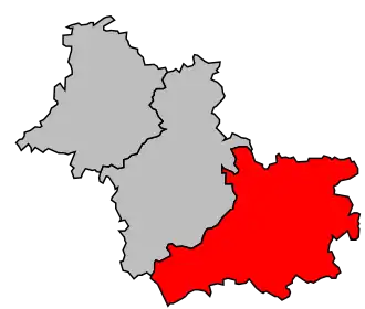 Arrondissement na mapě departementu Loir-et-Cher