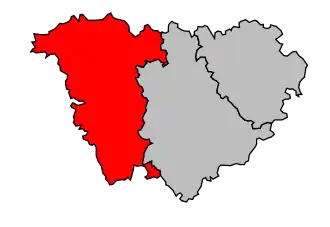 Arrondissement na mapě departementu Auvergne