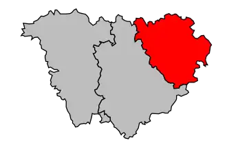 Arrondissement na mapě departementu Haute-Loire