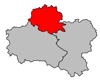 Arrondissement na mapě departementu Loiret