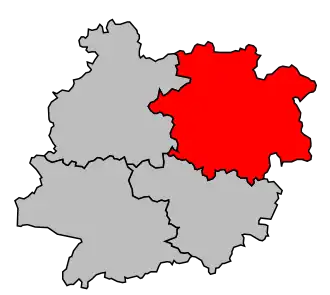 Arrondissement na mapě departementu Lot-et-Garonne