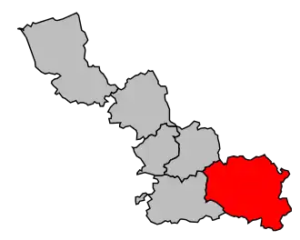 Arrondissement na mapě departementu Nord