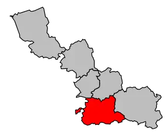 Arrondissement na mapě departementu Nord