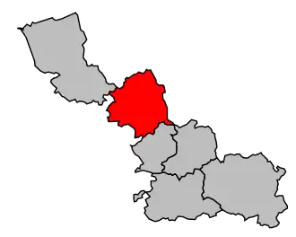 Arrondissement na mapě departementu Nord