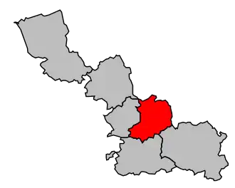 Arrondissement na mapě departementu Nord