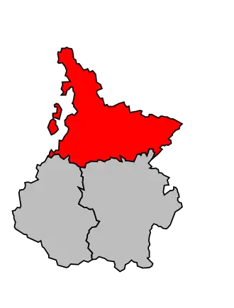 Arrondissement na mapě departementu Hautes-Pyrénées