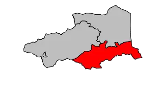 Arrondissement na mapě departementu Pyrénées-Orientales