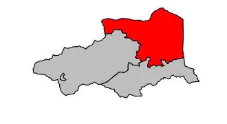 Arrondissement na mapě departementu Pyrénées-Orientales
